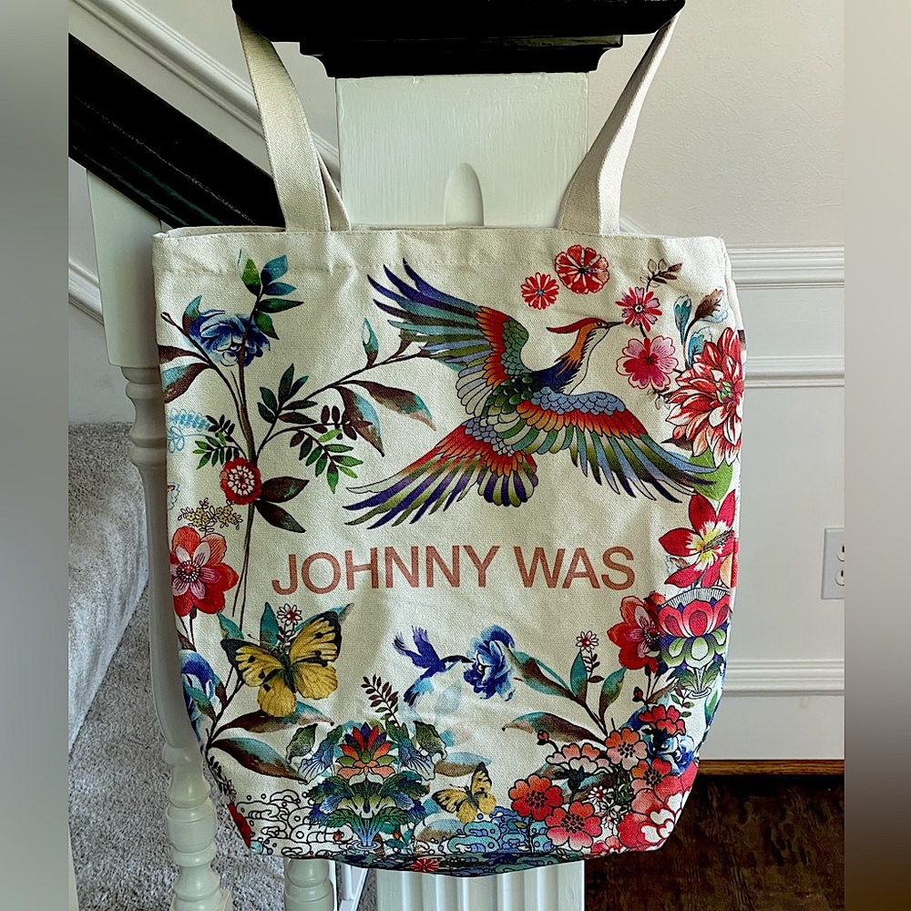 NEW-Johnny Was Floral California Canvas Tote Bag - Picture 2 of 5